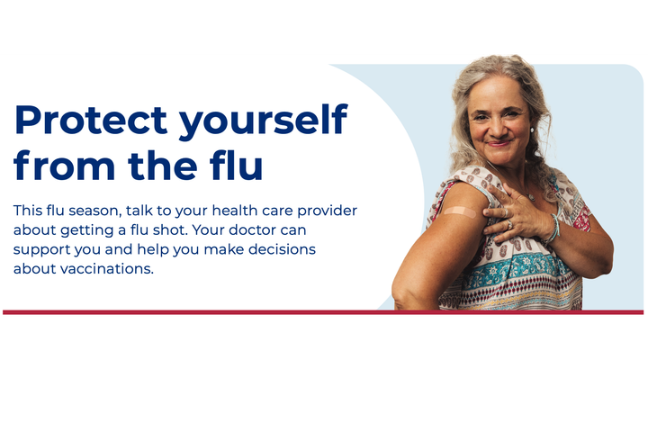 Image and text from Medicare publication 12113: Protect yourself from the flu